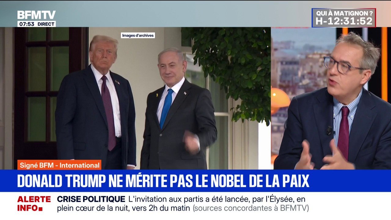 SIGNÉ BFM - Prix Nobel de la paix: "Fondamentalement, Donald Trump n'est pas un homme de paix"