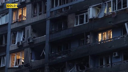 Russian attack sets Kyiv high-rise ablaze, injures at least 12, local officials say