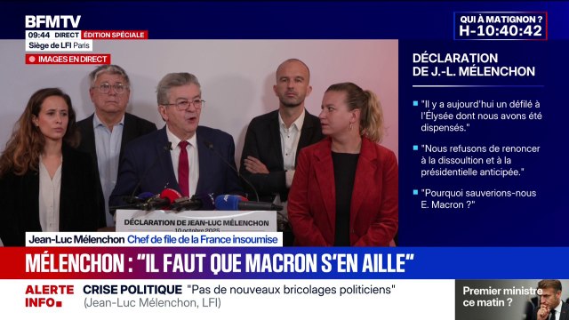 Jean-Luc Mélenchon: Nous appelons les partis et députés signataires du programme du NFP à se ressaisir