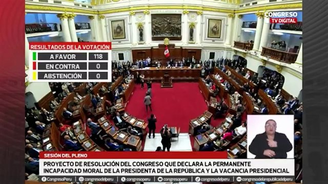El Congreso de Perú destituye a Dina Boluarte como presidenta de la República