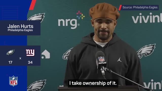 Eagles' Hurts takes blame for second straight loss