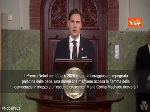 Ex deputata Venezuela Maria Corina Machado vince il Premio Nobel per la Pace