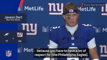 Giants stomp Eagles as rookies shine in statement win