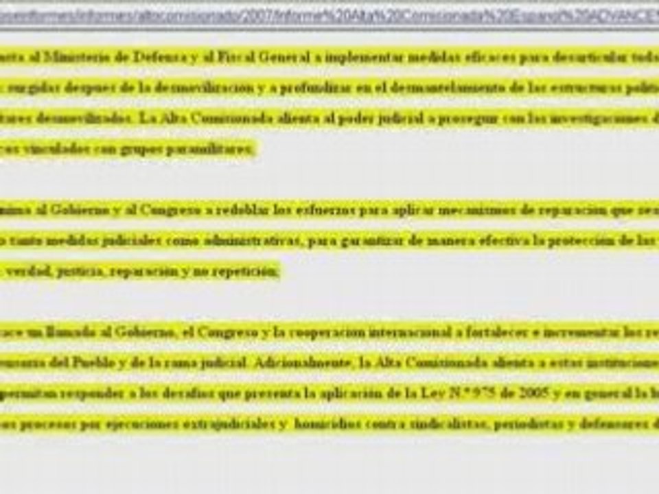Informe de la ONU Derechos Humanos Colombia par...
