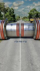 Long City Buses & Cement Truck vs Hydraulic Crush - BeamNG.Drive #shorts #beamngdrive #bus
