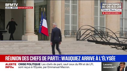 Crise politique: les chefs des partis de gauche arrivent groupés, sans LFI, à l'Élysée