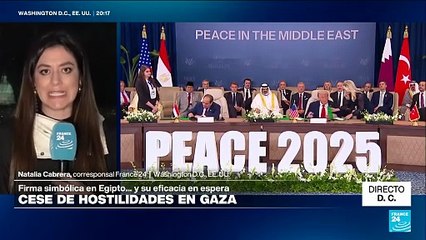 Directo D. C. y la simbólica firma del memorando del "plan de paz" de Trump para Gaza