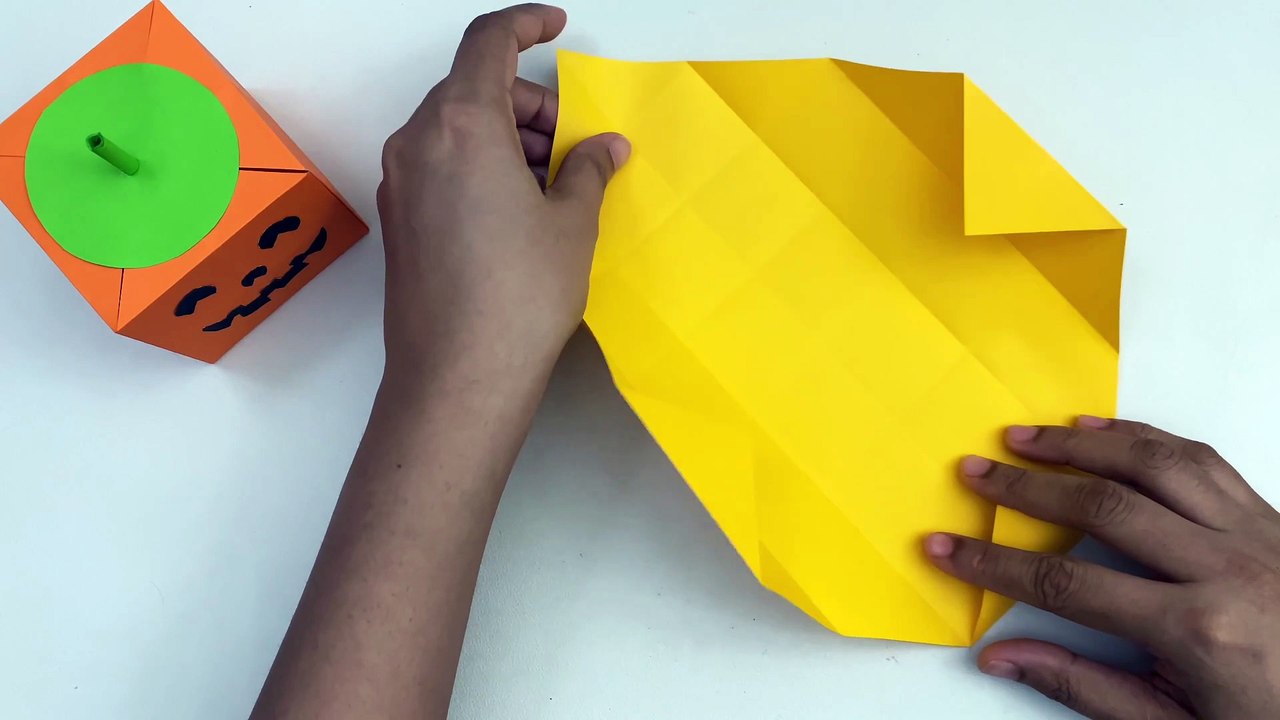 How To Make Easy Paper Halloween PUMPKIN TREAT Gift Box For Kids / Paper Craft / KIDS crafts