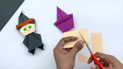 How To Make Easy Paper Witch For Kids / Halloween / Paper Craft / KIDS crafts / Nusery Craft Ideas
