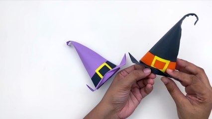 DIY Paper Halloween WITCH Hat For Kids / Halloween Paper Crafts / Paper Craft Easy / KIDS crafts