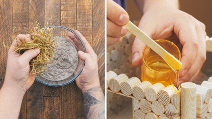 ECO 🌿 mini house 🏠 from small wooden  barrels that you can build yourself