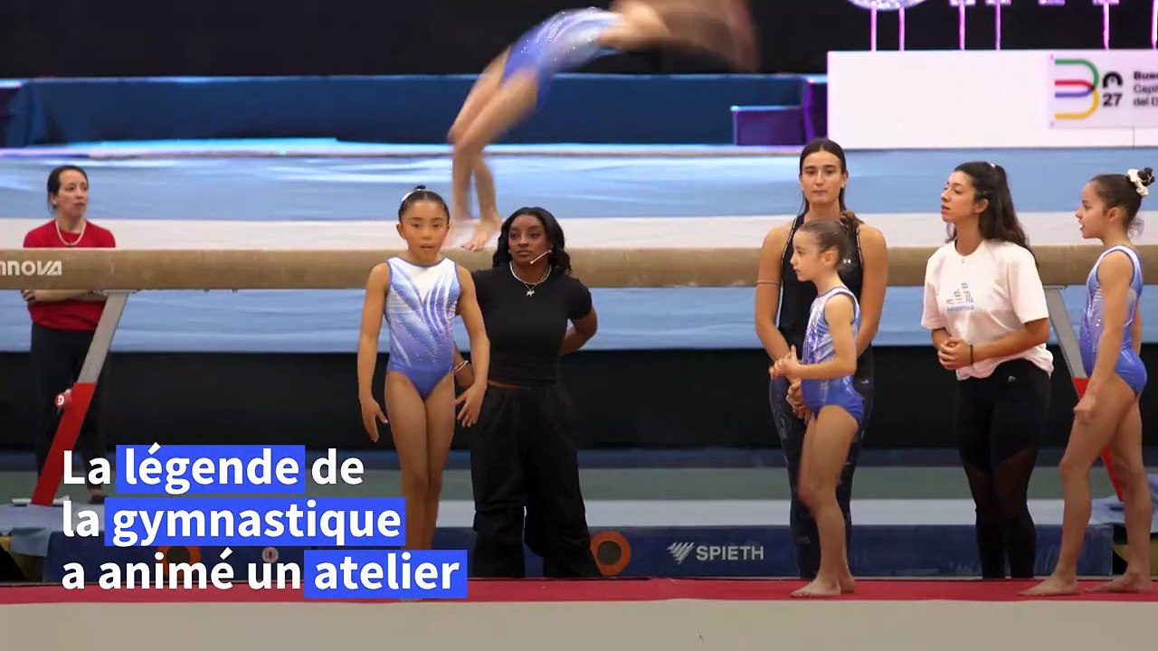 La légende de la gymnastique Simone Biles anime un atelier à Buenos Aires