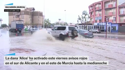 La Aemet lanza avisos rojos por lluvias torrenciales en Alicante y Murcia