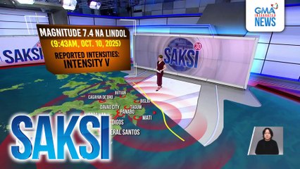 Aftershocks sa magnitude 7.4 na lindol sa Mindanao, umabot na sa mahigit 470 | Saksi