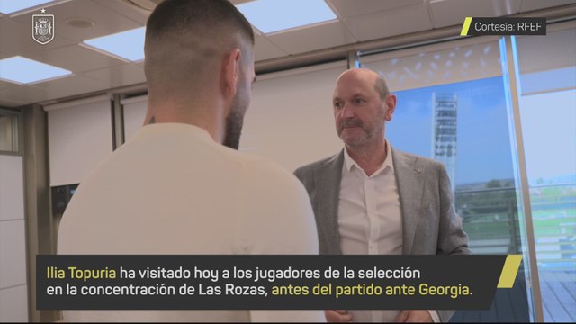 ILIA TOPURIA desea SUERTE a la SELECCIÓN en LAS ROZAS antes del ESPAÑA vs GEORGIA