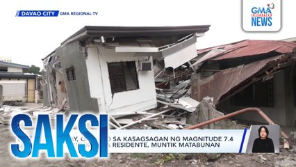 Bahay, gumuho sa kasagsagan ng magnitude 7.4 na lindol; 4 na residente, muntik matabunan | Saksi