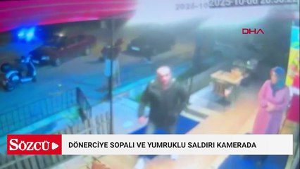 Bolu’da dönerciye sopalı ve yumruklu saldırı kamerada: 1 yaralı
