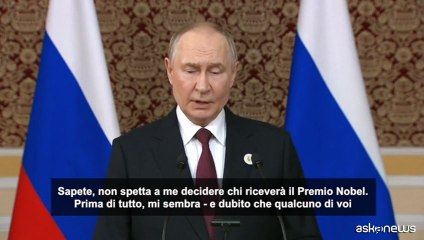 Nobel, Putin: almeno Trump si impegna "per raggiungere la pace"