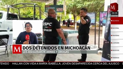 Detienen a dos hombres con posesión armas y drogas en Buenavista, Michoacan