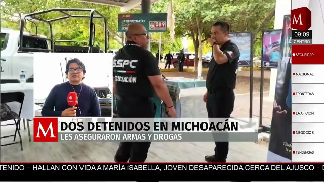 Detienen a dos hombres con posesión armas y drogas en Buenavista, Michoacan