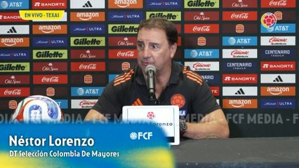 Néstor Lorenzo en la rueda de prensa previo al amistoso con México