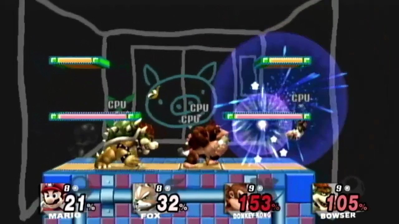 Super Smash Bros Brawl Marathon Mario vs Fox vs Donkey Kong vs Bowser