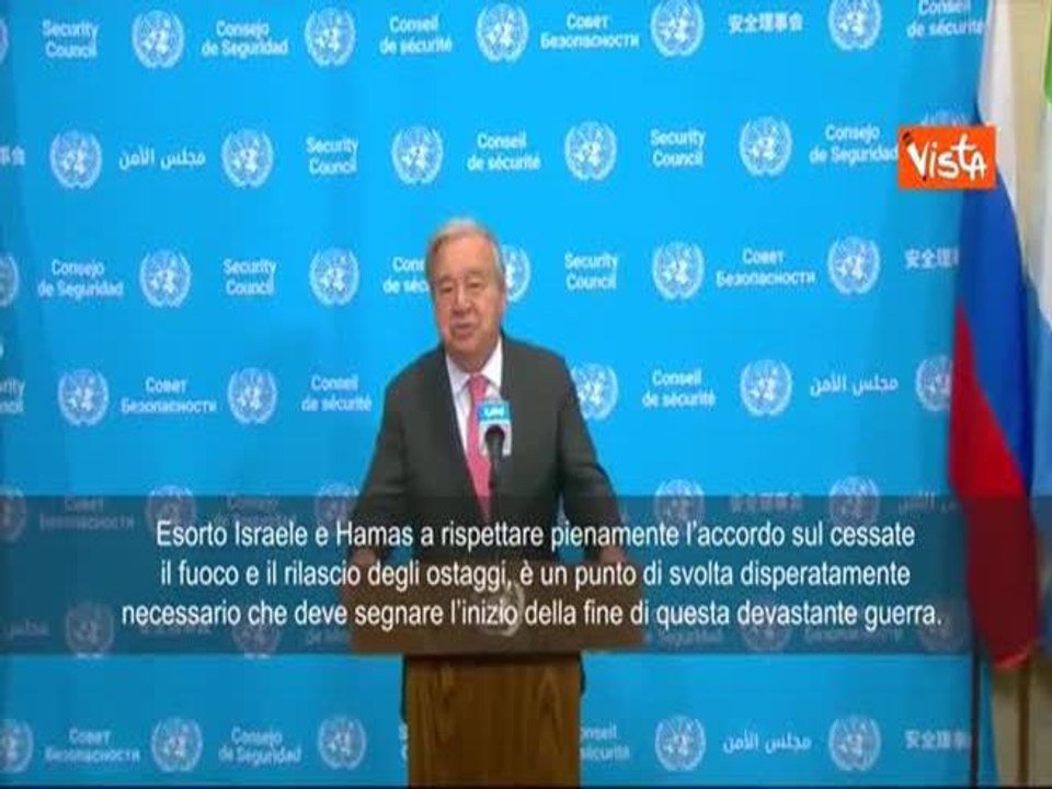 Accordo Gaza, Guterres (Onu): Verso la fine di guerra devastante. Hamas e Israele lo rispettino