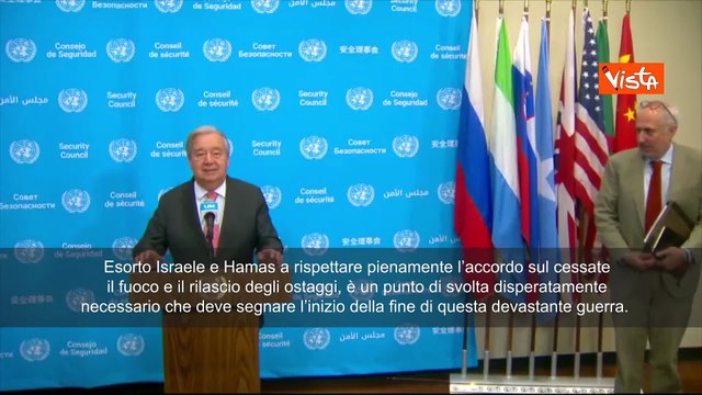 Accordo Gaza, Guterres (Onu): Verso la fine di guerra devastante. Hamas e Israele lo rispettino