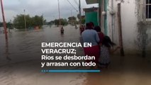 Lluvias dejan ríos desbordados y caos en Veracruz