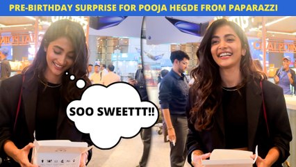 Pooja Hegde Left Overjoyed As Paparazzi Surprise Her With Cake Ahead Of Her Birthday