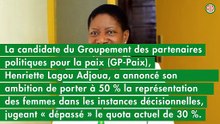 Côte d’Ivoire-AIP/Présidentielle 2025 : Lagou Henriette veut instaurer la parité à 50 % dans les instances de décision
