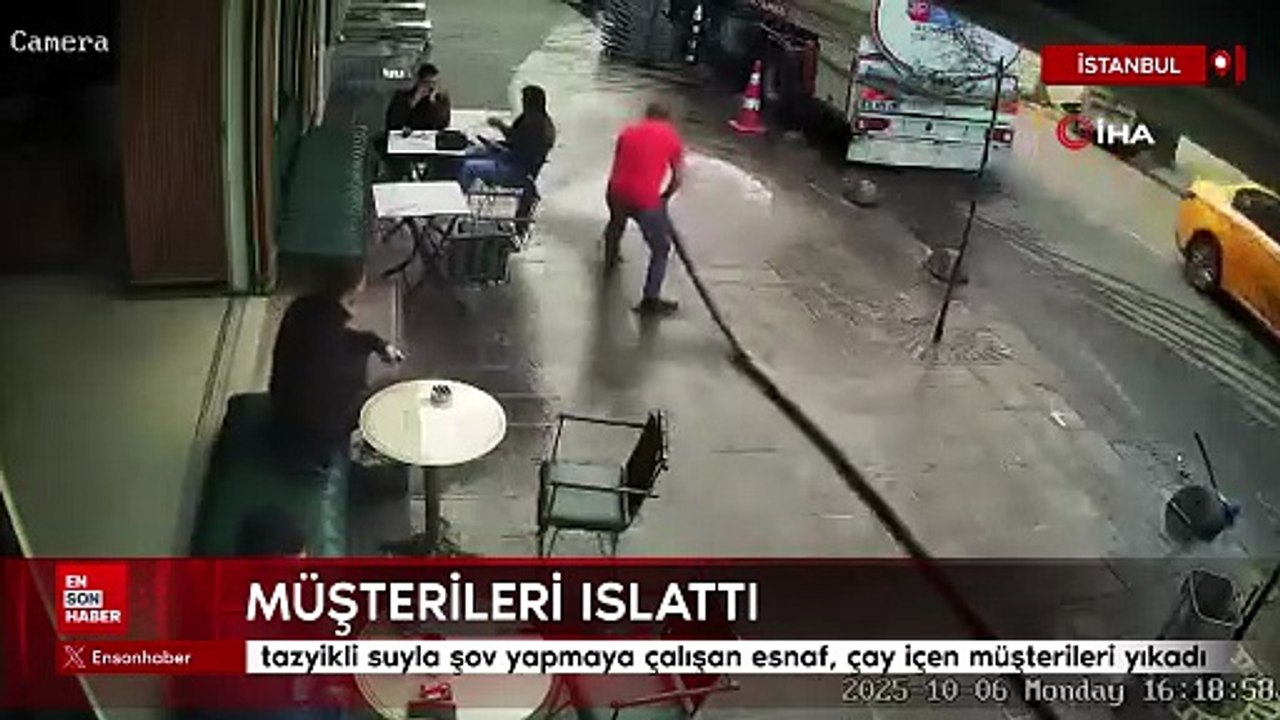 Bayrampaşa’da tazyikli suyla şov yapmaya çalışa...