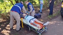 Motociclista fica ferido após colisão no Parque Verde
