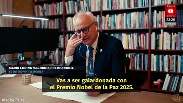 Otorgan el Nobel de la Paz a María Corina Machado por su lucha democrática
