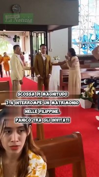 Scossa di magnitudo 7.4 interrompe un matrimonio nelle Filippine: panico tra gli invitati