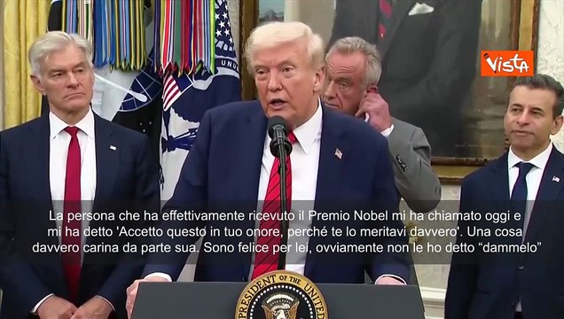 Trump: Vincitrice Nobel pace mi ha dedicato premio, ma non le ho detto Dammelo che spetta a me