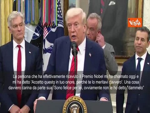 Trump: Vincitrice Nobel pace mi ha dedicato premio, ma non le ho detto Dammelo che spetta a me