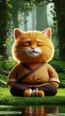 Orange Cat relaxing in forest | Nature Sounds for Inner Peace 橘猫放松