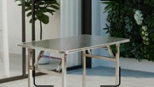 Portable Folding Table - Space-Saving Stainless Steel Desk with Smooth Surface,