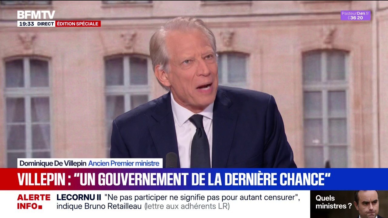 Crise politique: "On peut être inquiet pour la démocratie", déplore Dominique De Villepin, ancien Premier ministre