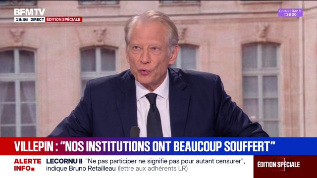 Crise politique: pour Dominique de Villepin, ancien Premier ministre, la politique macroniste a fait faillite