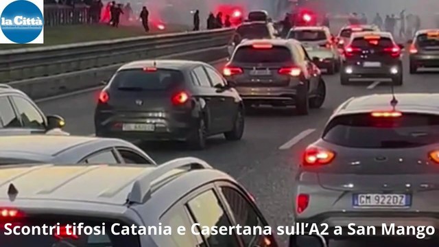 Scontri tifosi Catania e Casertana sull’A2 a San Mango