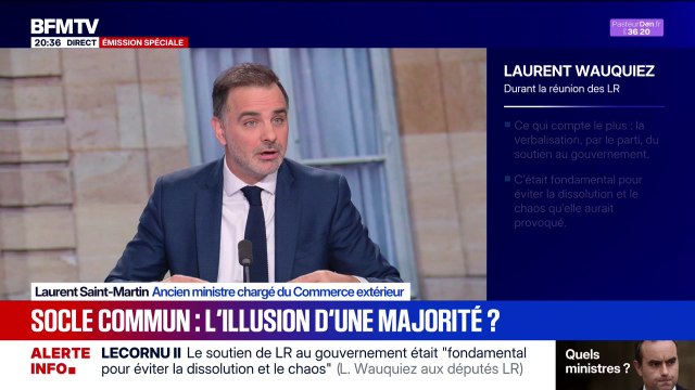 Crise politique: Pour éviter la dissolution, il faut un socle le plus large possible de soutiens au gouvernement de Sébastien Lecornu, déclare Laurent Saint-Martin, ancien ministre chargé du Commerce extérieur