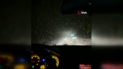 Bolu’nun yükseklerinde kar yağışı