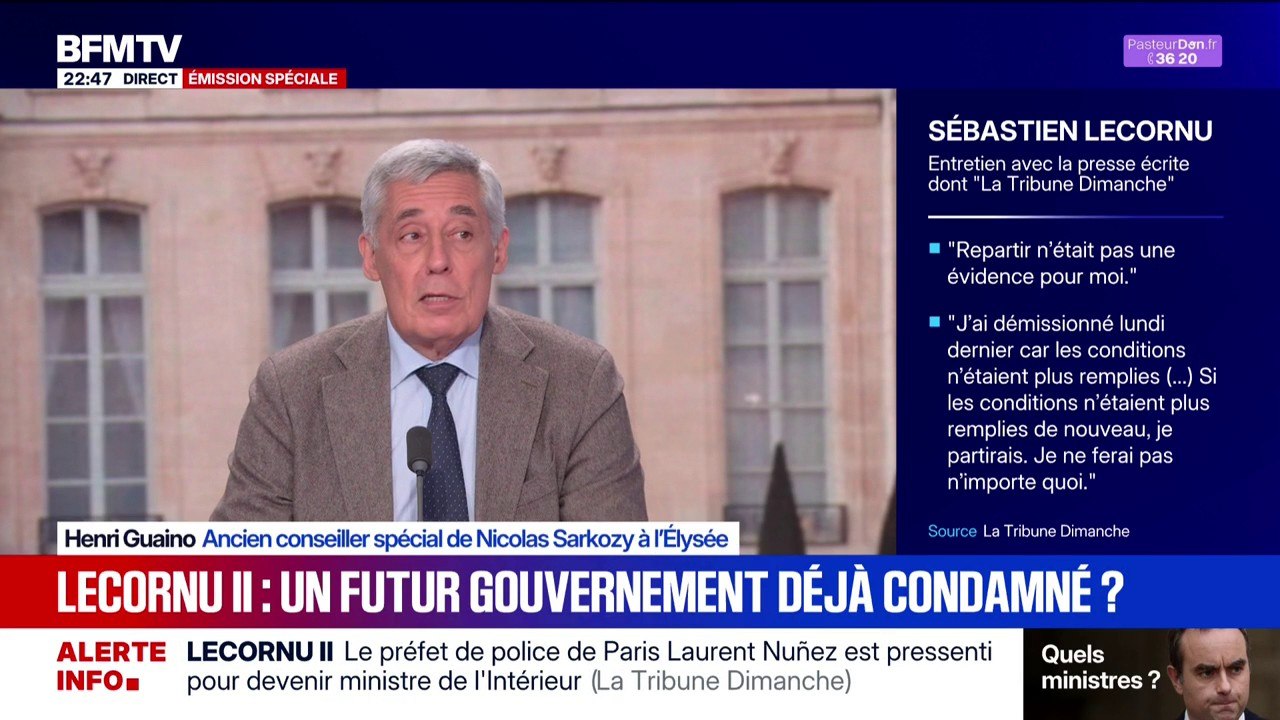 Futur gouvernement: "Si le président de la République avait voulu mimer une cohabitation, il n'aurait pas nommé Sébastien Lecornu à Matignon", explique Henri Guaino, ancien conseiller de Nicolas Sarkozy