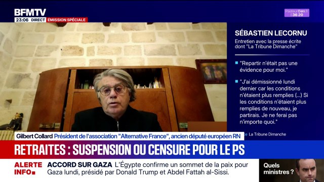 Crise politique: On est au pied du volcan institutionnel, on assiste à l'éruption , déplore Gilbert Collard, ancien député européen RN