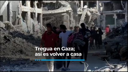 Palestinos retornan a Gaza y encuentran una ciudad devastada por el conflicto.