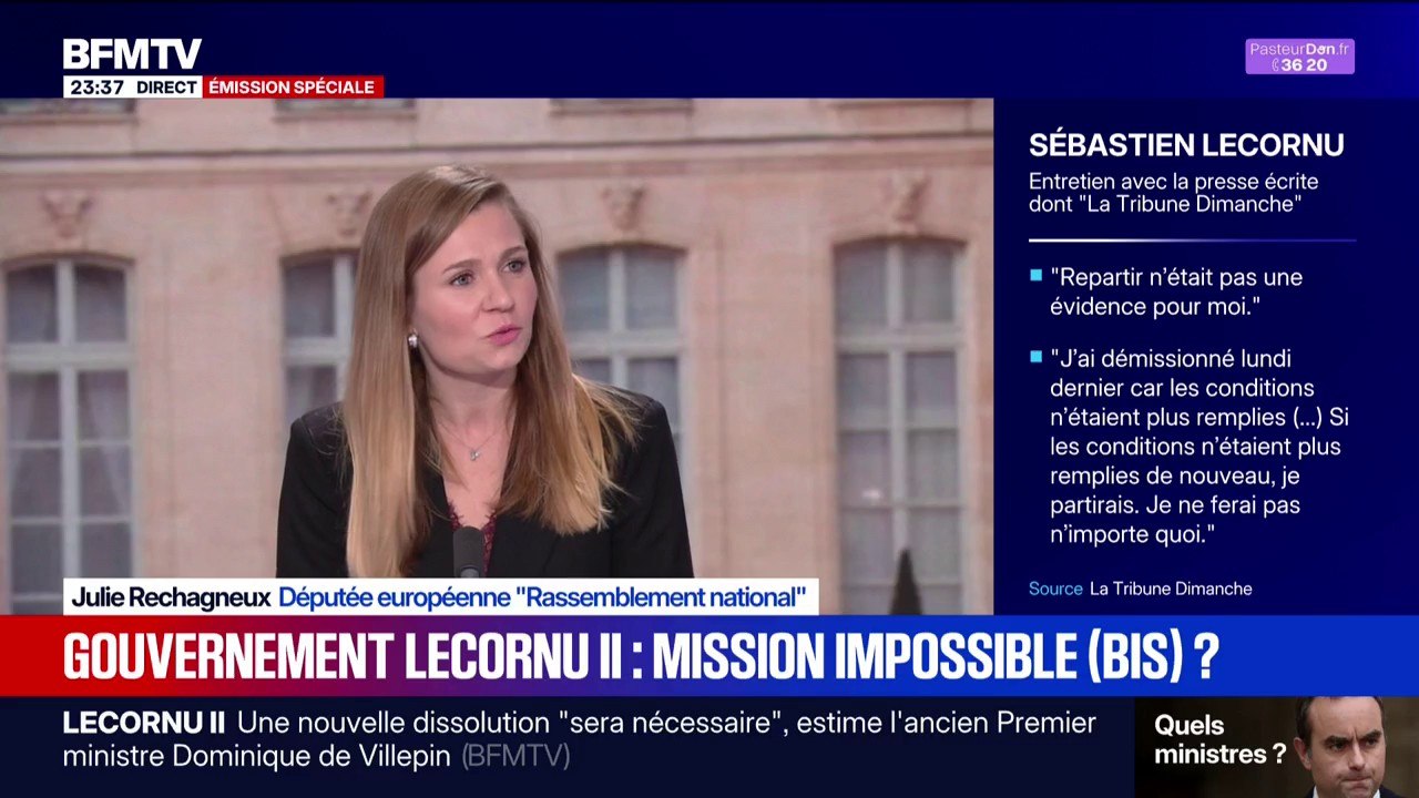 Futur gouvernement de Sébastien Lecornu: "Nous allons le censurer [...] nous ne voyons pas en l'état comment les choses peuvent s'améliorer pour les Français", explique Julie Rechagneux, députée européenne RN