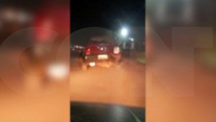 Com traseira amassada, carro envolvido em acidente na BR-369 é flagrado deixando o local
