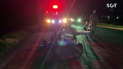 Motociclista fica ferido após forte batida traseira na BR-369 em Cascavel